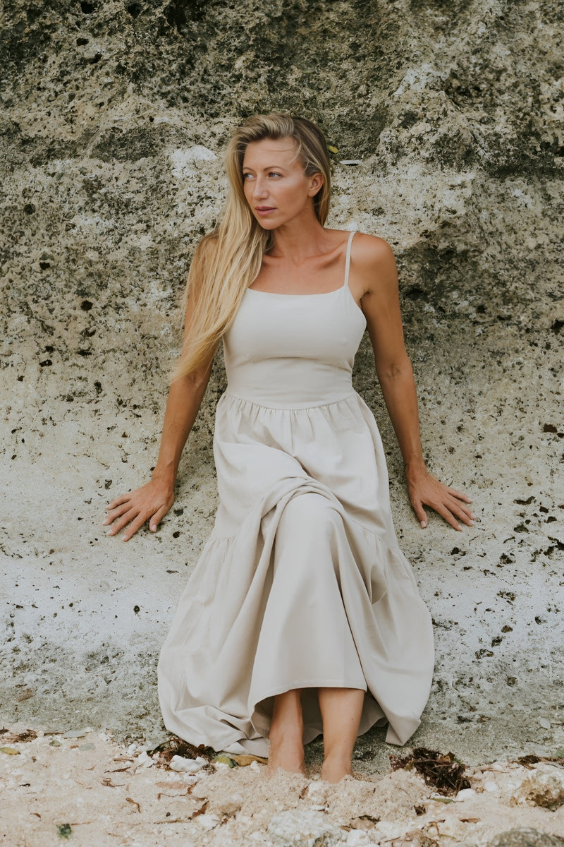 Island Luxe Serena Maxi Dress in Natural