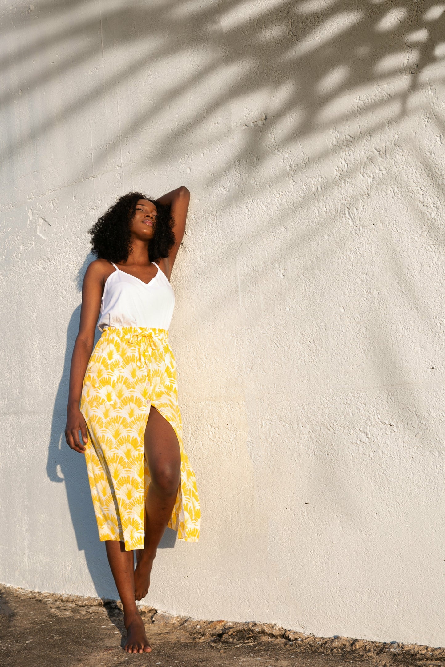 Paradiso Sunshine Yellow Loren Midi Skirt