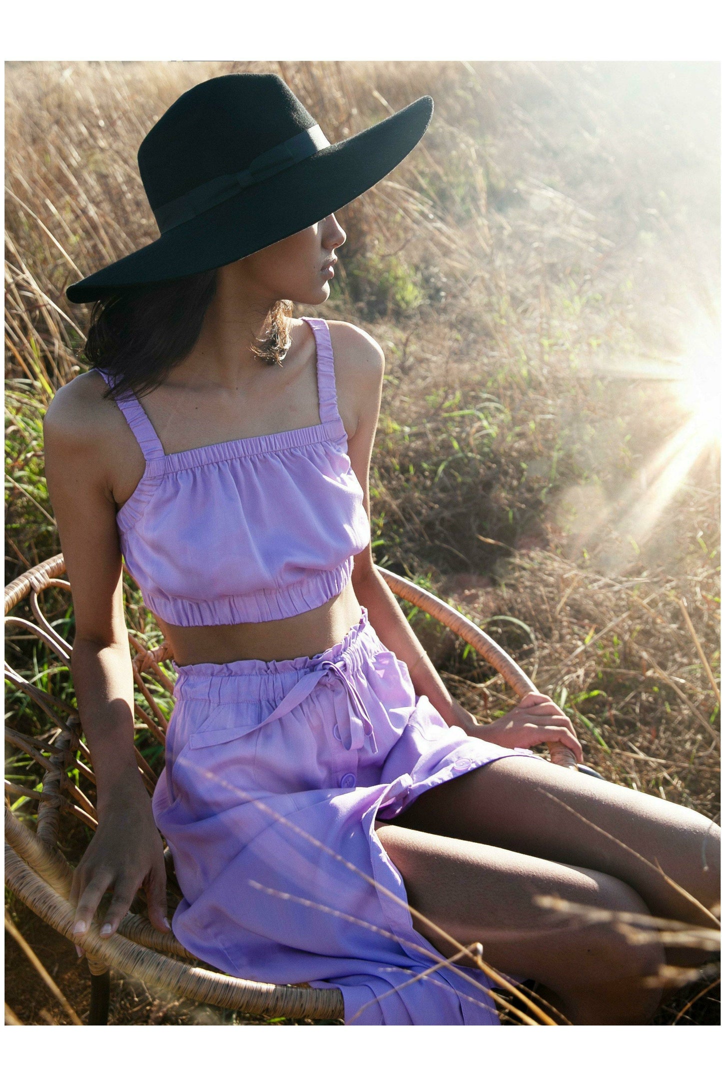 Essentials Lilac Loren Midi Skirt - WALLIS AND JAZZ - THE TROPICAL FASHION HOUSE