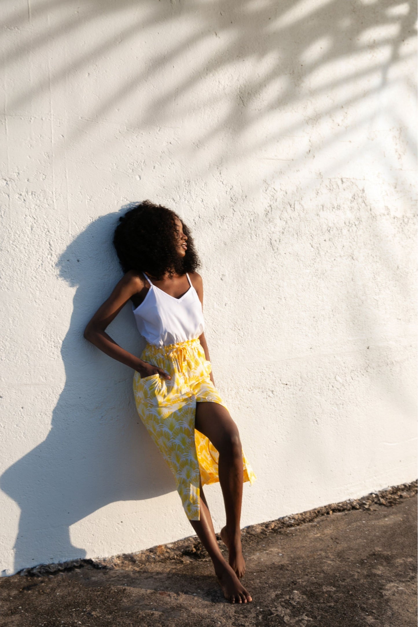 Paradiso Sunshine Yellow Loren Midi Skirt